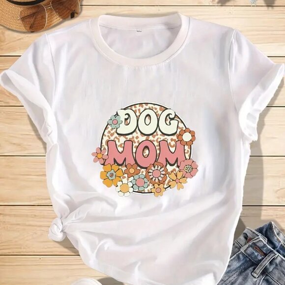 Tops - Dog Mom Gift Shirt, Gift Dog Lover, Best Dog Mom Ever Shirt